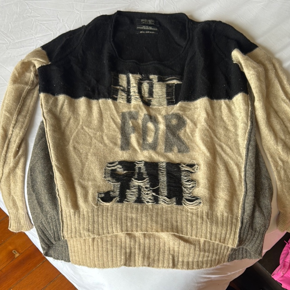 Men's Black and Tan Sweater
